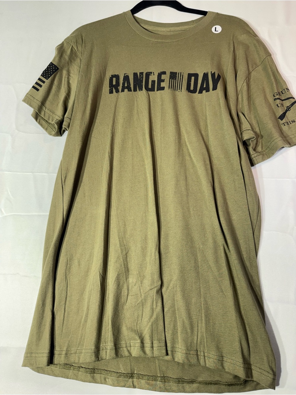 New Grunt Style Large Range Day Short Sleeve Tee - Olive Green with Black Print